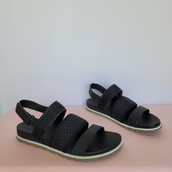 SOREL Roaming Decon Slingback Sandals- Women's Size 10 - Black/Olive color⭐ - Picture 6 of 16